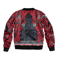 Aotearoa Iwi Te ati Awa Sleeve Zip Bomber Jacket Maori Wharenui House Tribal Pattern LT9 - Polynesian Pride