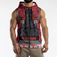 Aotearoa Iwi Te ati Awa Sleeveless Zip Hoodie Maori Wharenui House Tribal Pattern LT9 - Polynesian Pride