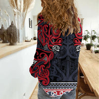Aotearoa Iwi Te ati Awa Women Casual Shirt Maori Wharenui House Tribal Pattern LT9 - Polynesian Pride