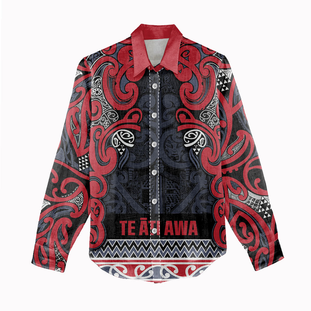 Aotearoa Iwi Te ati Awa Women Casual Shirt Maori Wharenui House Tribal Pattern LT9 - Polynesian Pride