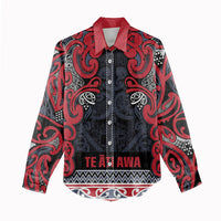 Aotearoa Iwi Te ati Awa Women Casual Shirt Maori Wharenui House Tribal Pattern LT9 - Polynesian Pride
