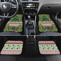 Aotearoa Iwi Ngati Maru Hauraki Car Mats Maori Wharenui House Tribal Pattern LT9 Set 4pcs Green Red - Polynesian Pride