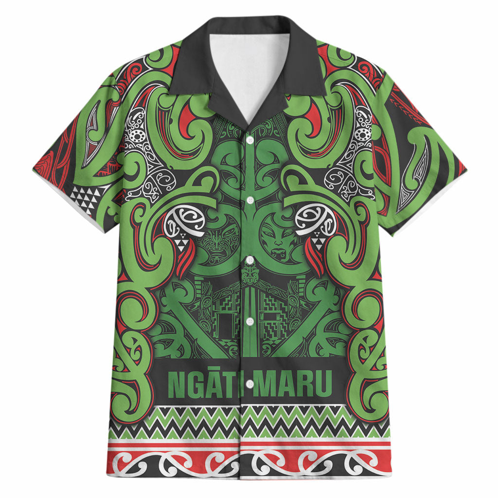 Aotearoa Iwi Ngati Maru Hauraki Hawaiian Shirt Maori Wharenui House Tribal Pattern