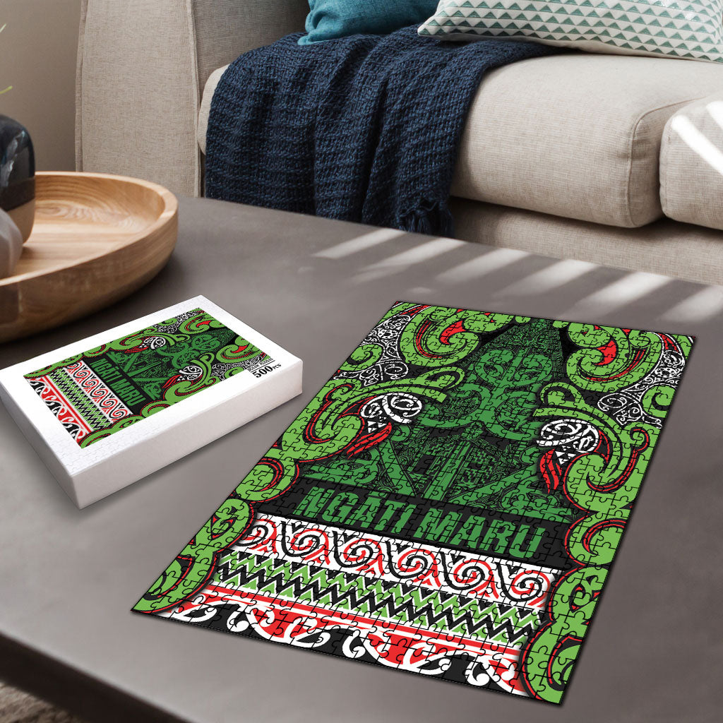Aotearoa Iwi Ngati Maru Hauraki Puzzle Maori Wharenui House Tribal Pattern LT9 - Polynesian Pride