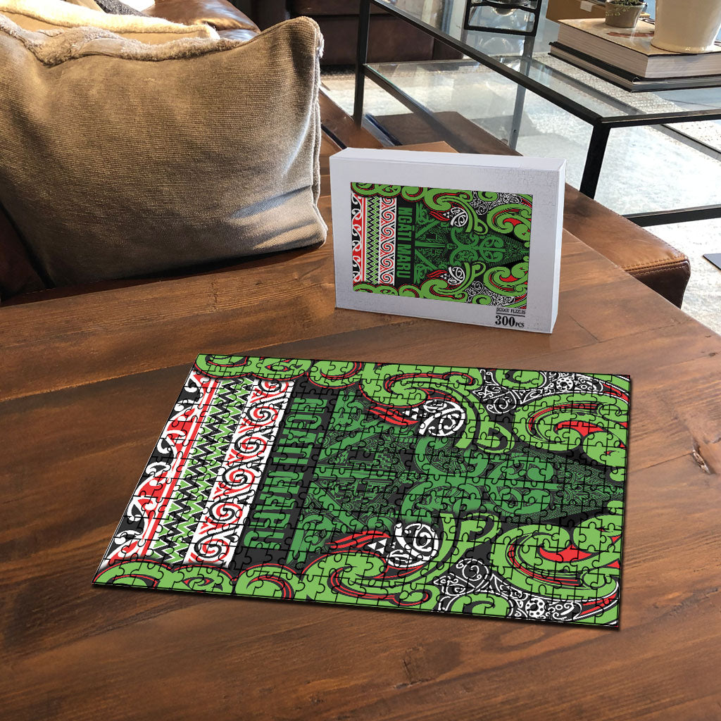 Aotearoa Iwi Ngati Maru Hauraki Puzzle Maori Wharenui House Tribal Pattern LT9 - Polynesian Pride