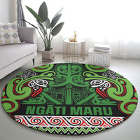 Aotearoa Iwi Ngati Maru Hauraki Round Carpet Maori Wharenui House Tribal Pattern LT9 - Polynesian Pride