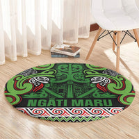 Aotearoa Iwi Ngati Maru Hauraki Round Carpet Maori Wharenui House Tribal Pattern LT9 - Polynesian Pride