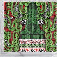 Aotearoa Iwi Ngati Maru Hauraki Shower Curtain Maori Wharenui House Tribal Pattern LT9 - Polynesian Pride
