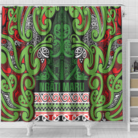 Aotearoa Iwi Ngati Maru Hauraki Shower Curtain Maori Wharenui House Tribal Pattern LT9 - Polynesian Pride