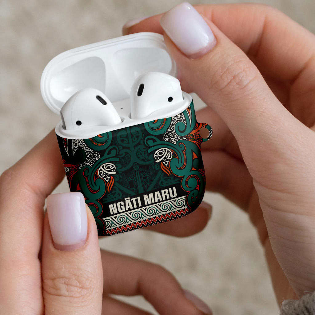 Aotearoa Iwi Ngāti Maru Taranaki AirPods Case Maori Wharenui House Tribal Pattern LT9 - Polynesian Pride