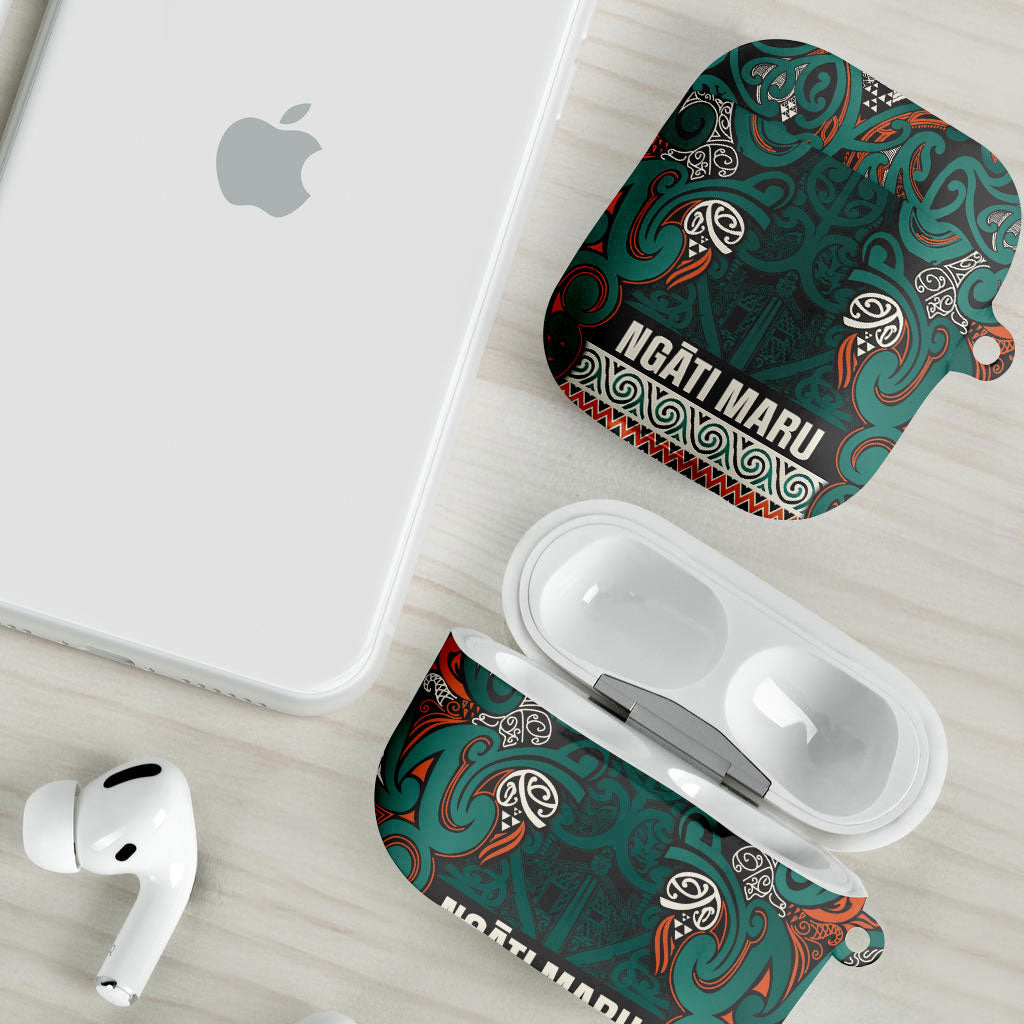 Aotearoa Iwi Ngāti Maru Taranaki AirPods Case Maori Wharenui House Tribal Pattern LT9 - Polynesian Pride