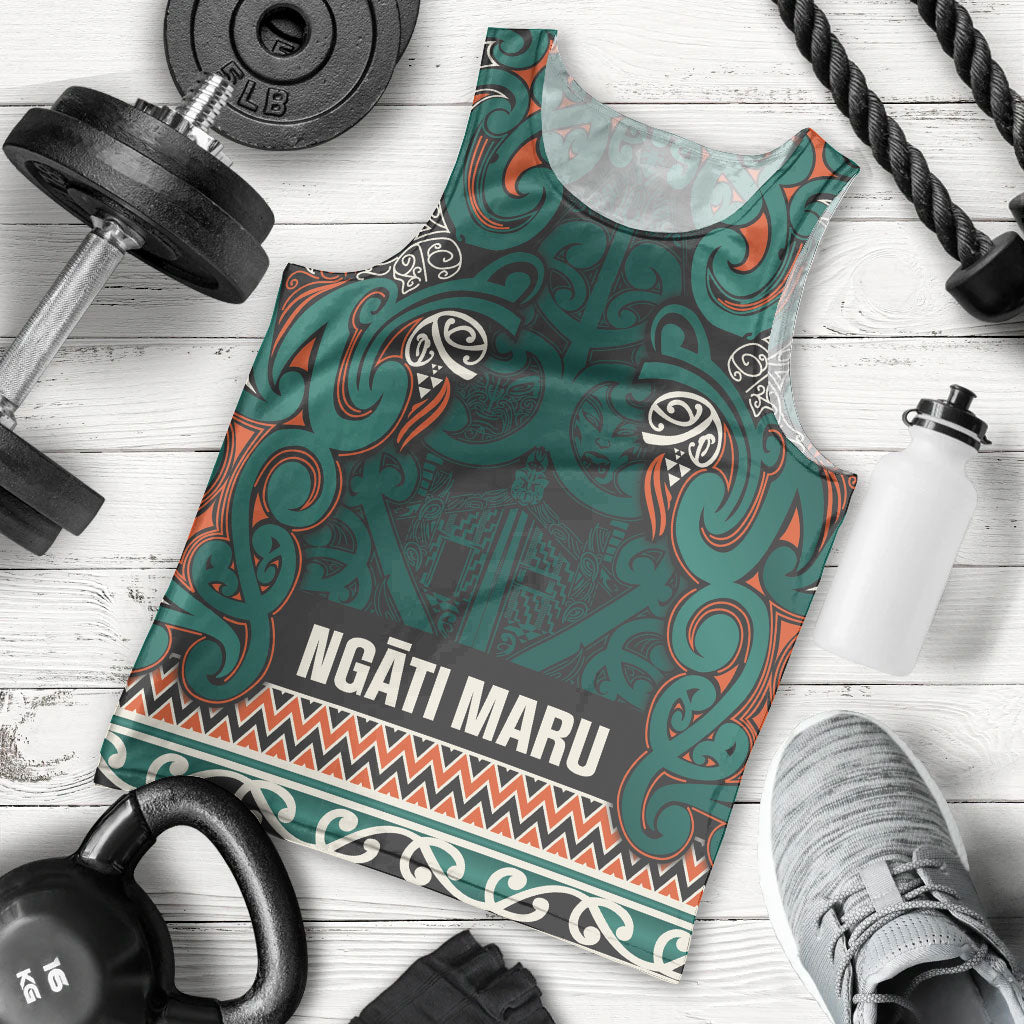 Aotearoa Iwi Ngāti Maru Taranaki Men Tank Top Maori Wharenui House Tribal Pattern LT9 - Polynesian Pride