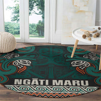 Aotearoa Iwi Ngāti Maru Taranaki Round Carpet Maori Wharenui House Tribal Pattern LT9 - Polynesian Pride