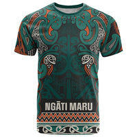 Aotearoa Iwi Ngāti Maru Taranaki T Shirt Maori Wharenui House Tribal Pattern LT9 Deep Teal - Polynesian Pride