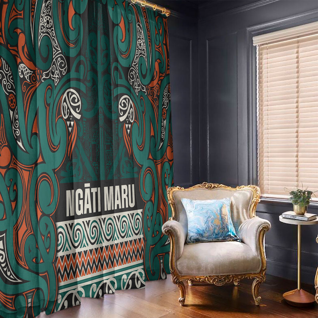 Aotearoa Iwi Ngāti Maru Taranaki Window Curtain Maori Wharenui House Tribal Pattern LT9 - Polynesian Pride