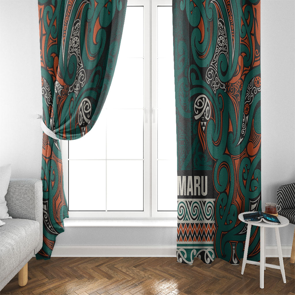 Aotearoa Iwi Ngāti Maru Taranaki Window Curtain Maori Wharenui House Tribal Pattern LT9 - Polynesian Pride