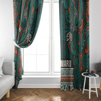 Aotearoa Iwi Ngāti Maru Taranaki Window Curtain Maori Wharenui House Tribal Pattern LT9 - Polynesian Pride