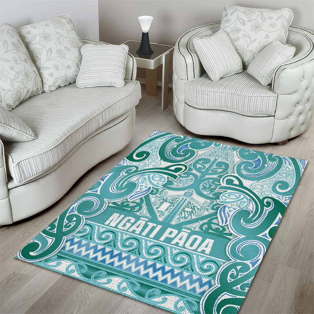 Aotearoa Iwi Ngati Paoa Area Rug Maori Wharenui House Tribal Pattern LT9 - Polynesian Pride