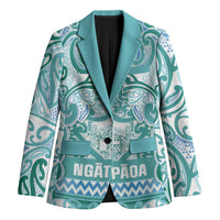 Aotearoa Iwi Ngati Paoa Blazer Maori Wharenui House Tribal Pattern LT9 Unisex Turquoise - Polynesian Pride