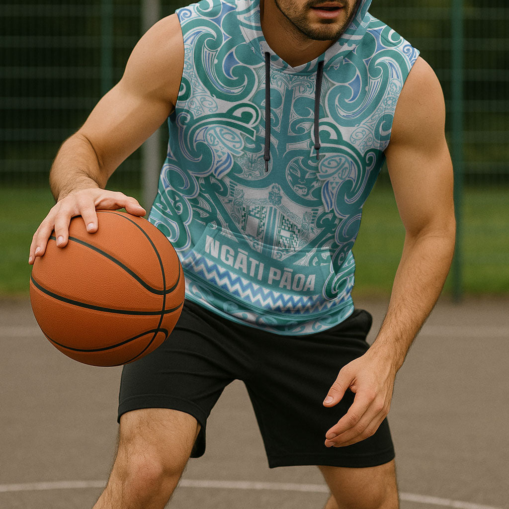 Aotearoa Iwi Ngati Paoa Sleeveless Hoodie Maori Wharenui House Tribal Pattern LT9 - Polynesian Pride