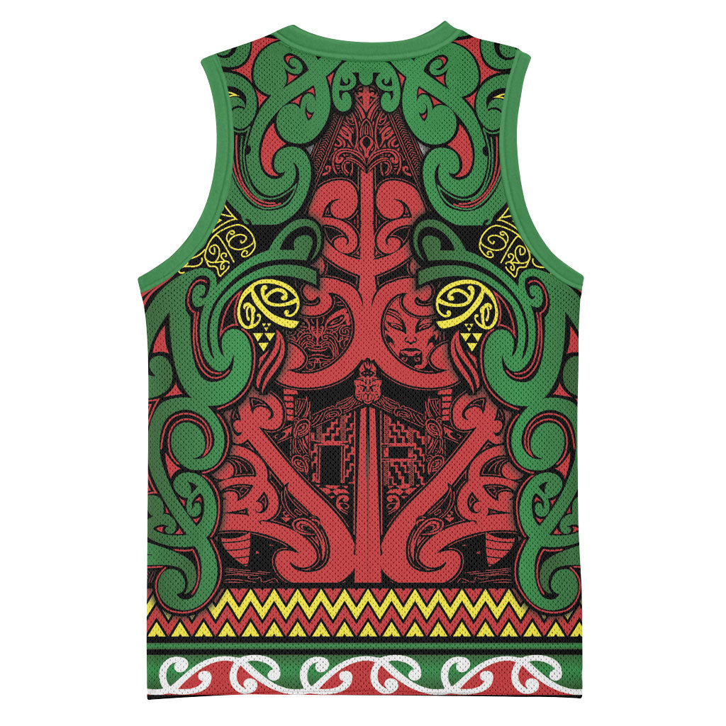 Aotearoa Iwi Ngati Hine Basketball Jersey Maori Wharenui House Tribal Pattern LT9 - Polynesian Pride