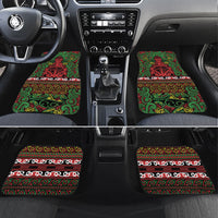 Aotearoa Iwi Ngati Hine Car Mats Maori Wharenui House Tribal Pattern LT9 Set 4pcs Deep Green - Polynesian Pride