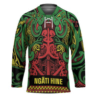 Aotearoa Iwi Ngati Hine Hockey Jersey Maori Wharenui House Tribal Pattern LT9 Unisex Deep Green - Polynesian Pride