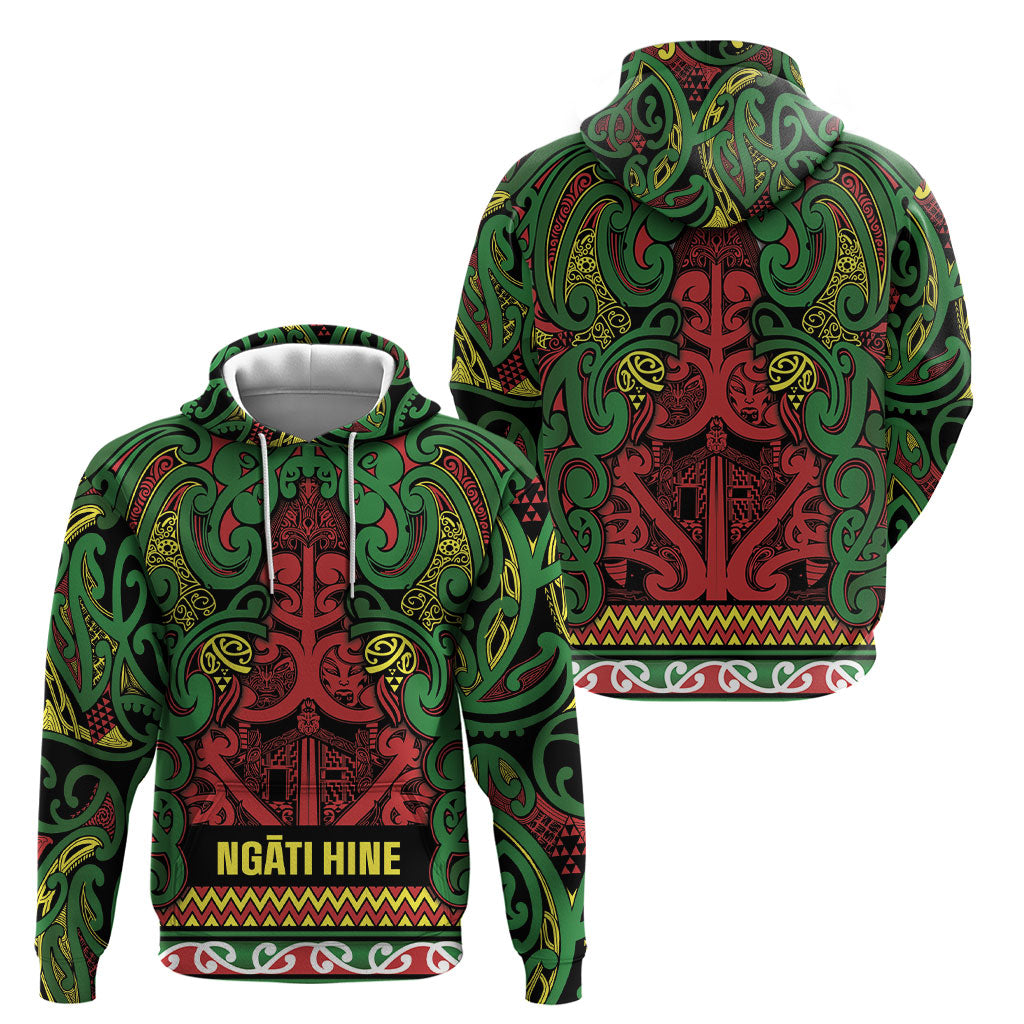 Aotearoa Iwi Ngati Hine Hoodie Maori Wharenui House Tribal Pattern LT9 - Polynesian Pride