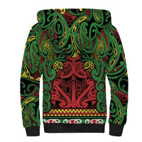 Aotearoa Iwi Ngati Hine Sherpa Hoodie Maori Wharenui House Tribal Pattern LT9 - Polynesian Pride