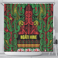 Aotearoa Iwi Ngati Hine Shower Curtain Maori Wharenui House Tribal Pattern LT9 - Polynesian Pride