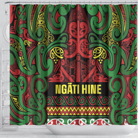 Aotearoa Iwi Ngati Hine Shower Curtain Maori Wharenui House Tribal Pattern LT9 - Polynesian Pride