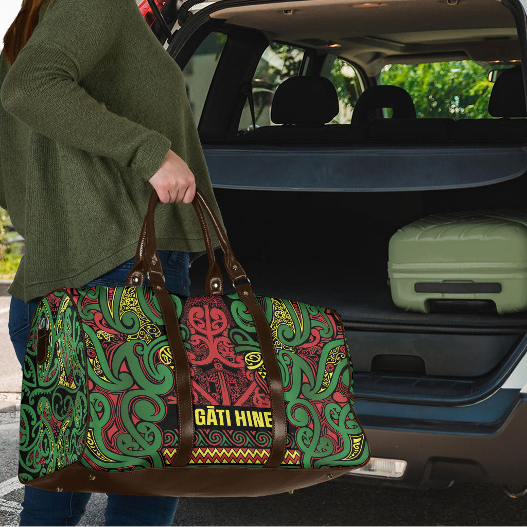 Aotearoa Iwi Ngati Hine Travel Bag Maori Wharenui House Tribal Pattern LT9 - Polynesian Pride