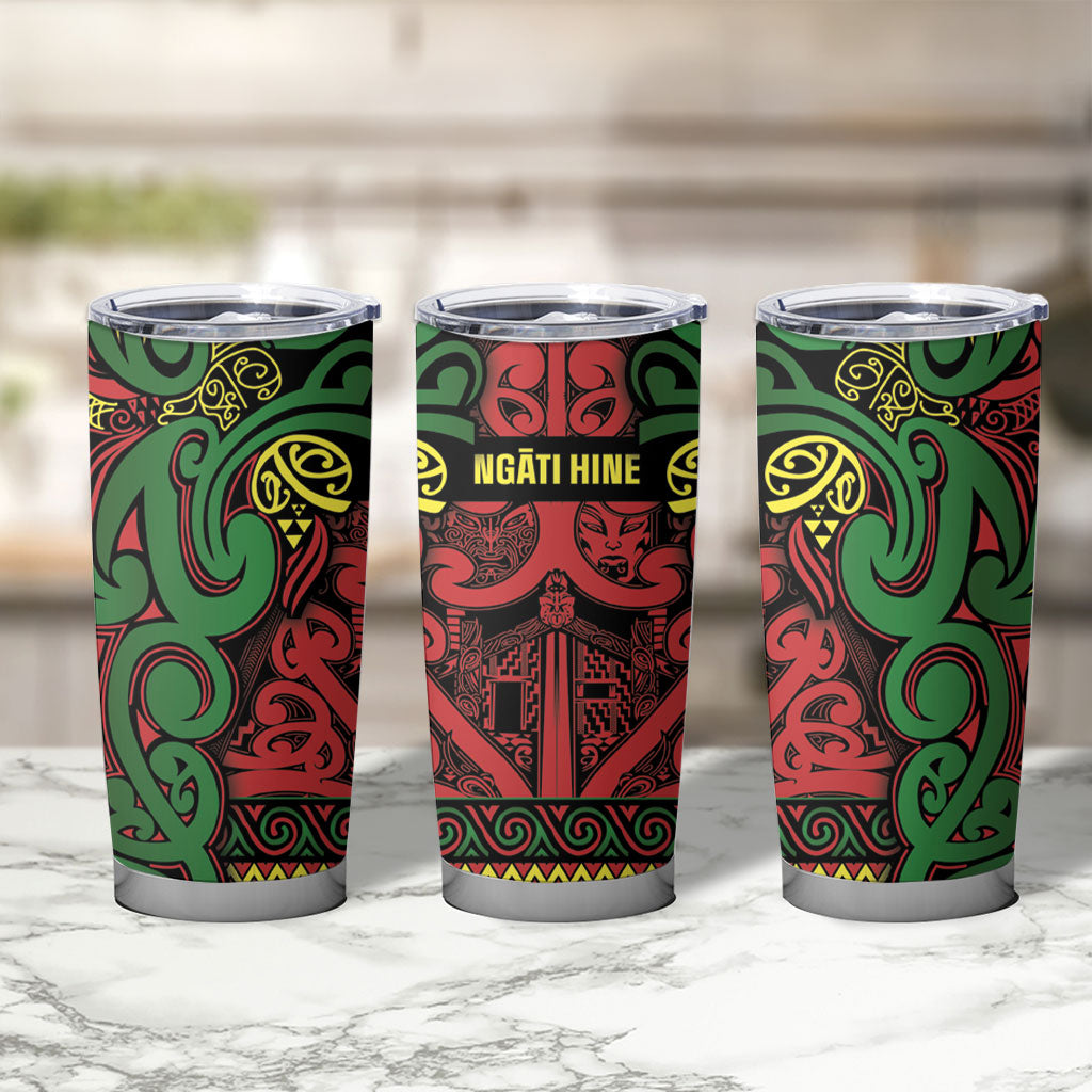 Aotearoa Iwi Ngati Hine Tumbler Cup Maori Wharenui House Tribal Pattern LT9 - Polynesian Pride