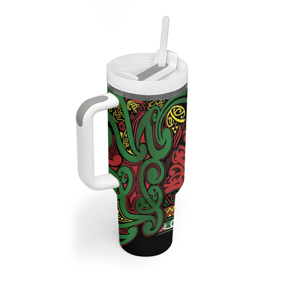 Aotearoa Iwi Ngati Hine Tumbler With Handle Maori Wharenui House Tribal Pattern LT9 - Polynesian Pride