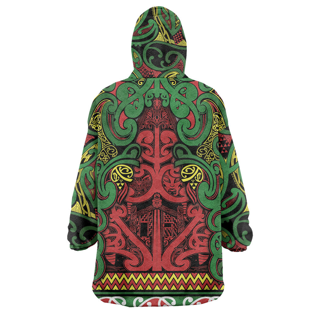 Aotearoa Iwi Ngati Hine Wearable Blanket Hoodie Maori Wharenui House Tribal Pattern LT9 - Polynesian Pride
