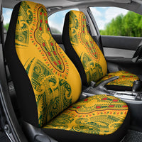 Africa Dashiki Car Seat Cover African Tribal Art Mixed Polynesian Tattoo Gold Color Unique LT9 - Polynesian Pride