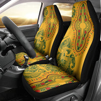 Africa Dashiki Car Seat Cover African Tribal Art Mixed Polynesian Tattoo Gold Color Unique LT9 - Polynesian Pride