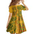 Africa Dashiki Kid Short Sleeve Dress African Tribal Art Mixed Polynesian Tattoo Gold Color Unique LT9 - Polynesian Pride