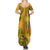 Africa Dashiki Summer Maxi Dress African Tribal Art Mixed Polynesian Tattoo Gold Color Unique LT9 - Polynesian Pride