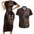 Africa Dashiki Couples Matching Short Sleeve Bodycon Dress and Hawaiian Shirt African Tribal Art Mixed Polynesian Tattoo Red Color Unique LT9 Red - Polynesian Pride