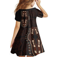 Africa Dashiki Family Matching Long Sleeve Bodycon Dress and Hawaiian Shirt African Tribal Art Mixed Polynesian Tattoo Red Color Unique LT9 - Polynesian Pride