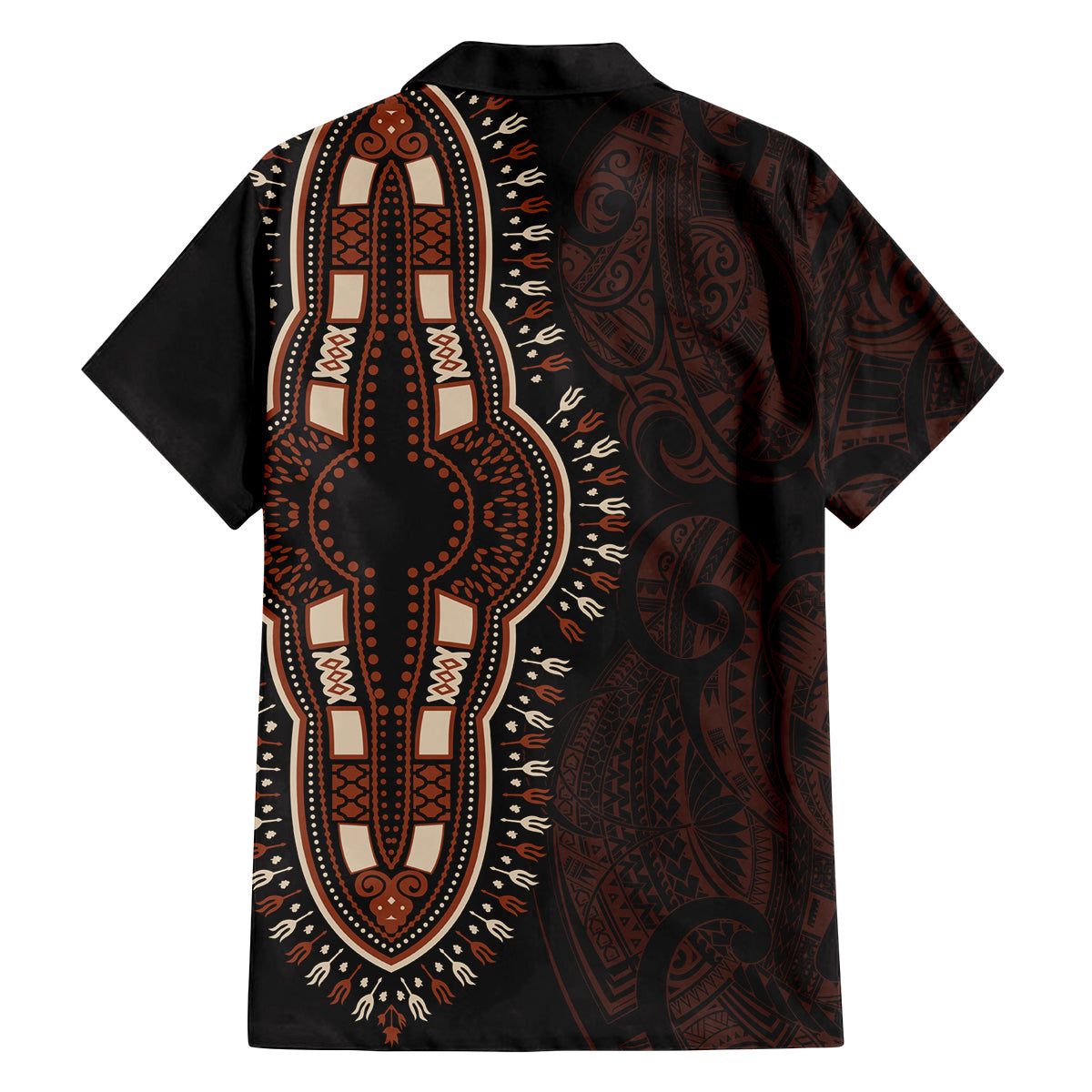 Africa Dashiki Family Matching Long Sleeve Bodycon Dress and Hawaiian Shirt African Tribal Art Mixed Polynesian Tattoo Red Color Unique LT9 - Polynesian Pride