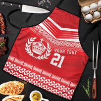 Custom Mate Ma'a Tonga Heritage Apron Pacific Tribal Rugby Red Edition - Polynesian Pride