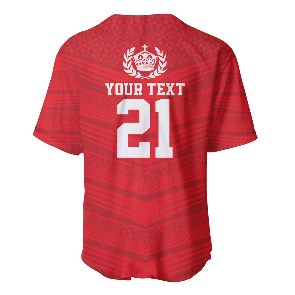 Custom Mate Ma'a Tonga Heritage Baseball Jersey Pacific Tribal Rugby Red Edition LT9 - Polynesian Pride