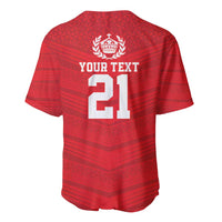 Custom Mate Ma'a Tonga Heritage Baseball Jersey Pacific Tribal Rugby Red Edition LT9 - Polynesian Pride