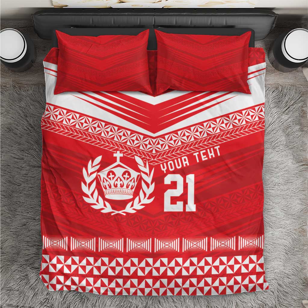 Custom Mate Ma'a Tonga Heritage Bedding Set Pacific Tribal Rugby Red Edition LT9 Red - Polynesian Pride