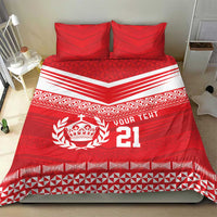 Custom Mate Ma'a Tonga Heritage Bedding Set Pacific Tribal Rugby Red Edition LT9 - Polynesian Pride