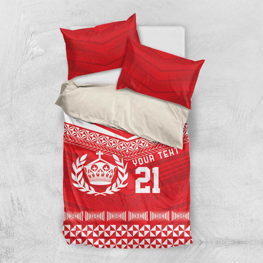 Custom Mate Ma'a Tonga Heritage Bedding Set Pacific Tribal Rugby Red Edition LT9 US Twin 172cm x 218cm Red - Polynesian Pride