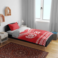 Custom Mate Ma'a Tonga Heritage Bedding Set Pacific Tribal Rugby Red Edition LT9 - Polynesian Pride