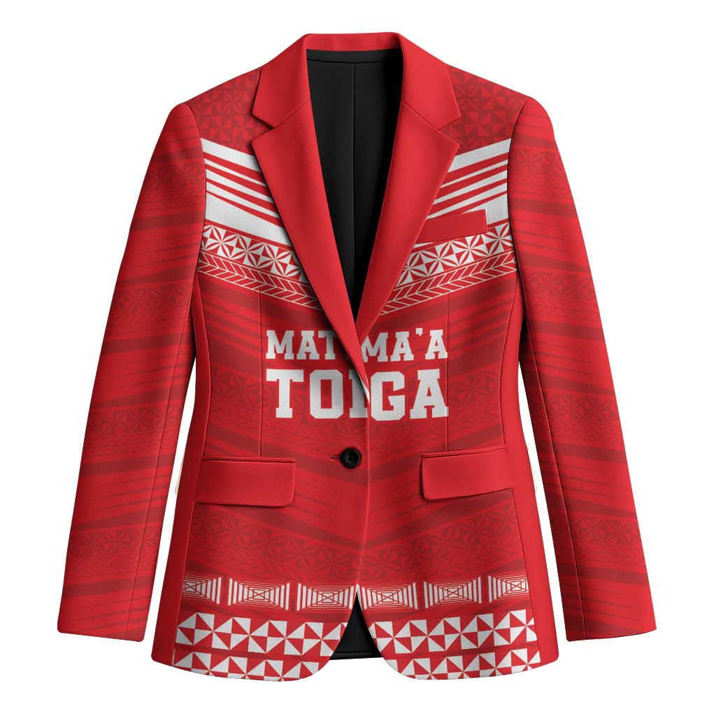 Custom Mate Ma'a Tonga Heritage Blazer Pacific Tribal Rugby Red Edition LT9 Unisex Red - Polynesian Pride